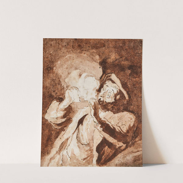 Fumeur allumant sa pipe by Honoré Daumier