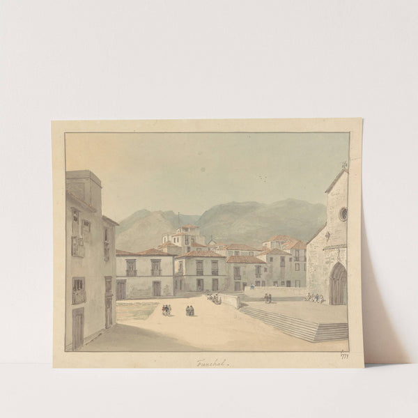 Funchal, Madeira; A Square with a Church by Samuel Davis
