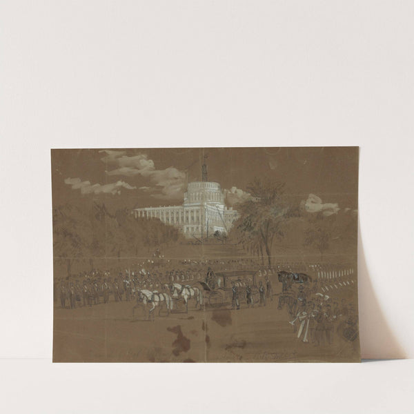 Funeral of Col. Vosburgh. The Hearse approaching the R.R. Depot by Alfred Rudolph Waud