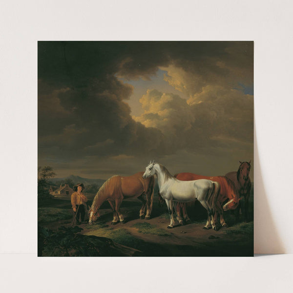 Fünf Ackerpferde (1830) by Johann Baptist Dallinger von Dalling