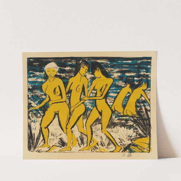 Fünf gelbe Akte am Wasser by Otto Mueller