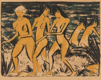 Fünf gelbe Akte am Wasser (1921)