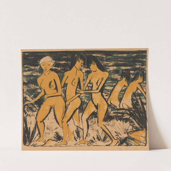 Fünf gelbe Akte am Wasser (1921) by Otto Mueller