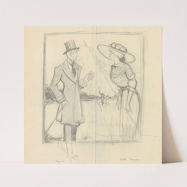 Gabriel Signoret et Arlette Dorgère dans ‘Bridge’ de Pierre Berton (1910) by Yves Marevéry