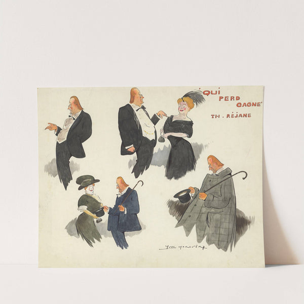 Gabriel Signoret et Gabrielle Réjane dans ‘Qui perd gagne’ de Pierre Veber (1908) by Yves Marevéry