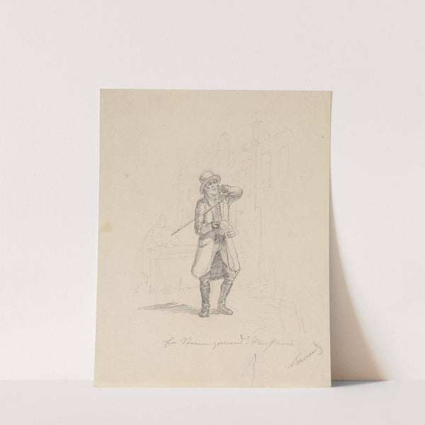 Gående mann med hatt, stokk og landstøvler by Adolph Tidemand