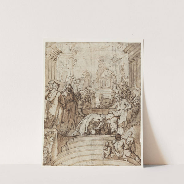 Gæstebuddet i Betania Maria salver Jesu fødder og tørrer dem i sit hår Johs12,3 by Pietro della Vecchia