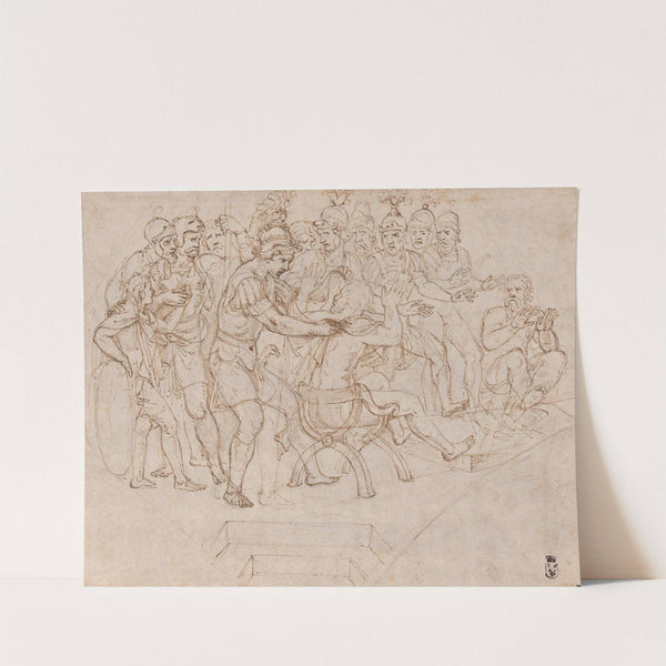 Gaius Marcius Coriolanus discovered among the Volscians by Giulio Romano