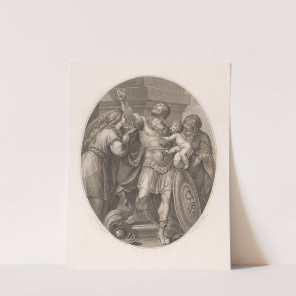 Gaius Marcius Coriolanus, Holding His Son, While His Mother, Volumnia, and Wife, Virgillia, Plead with Him (1786) by Giovanni Battista Cipriani