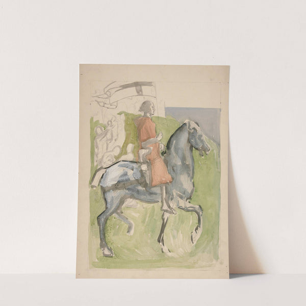 Galahad Departs, study for The Quest of the Holy Grail by Edwin Austin Abbey