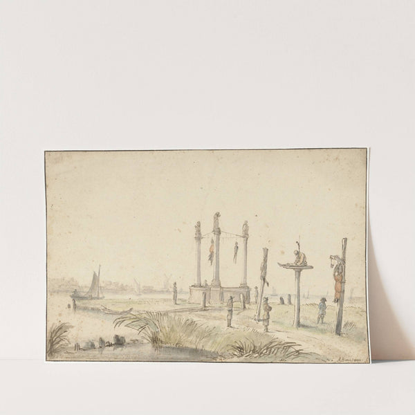 Galgenveld aan de rand van de Volewijk by Anthonie van Borssom