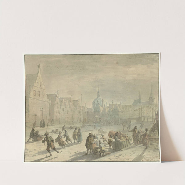 Galgewater in Leiden met ijsvermaak by Karel Slabbaert