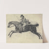 Galloping Rider With Whip Under His Arm by Julius Caesar Ibbetson