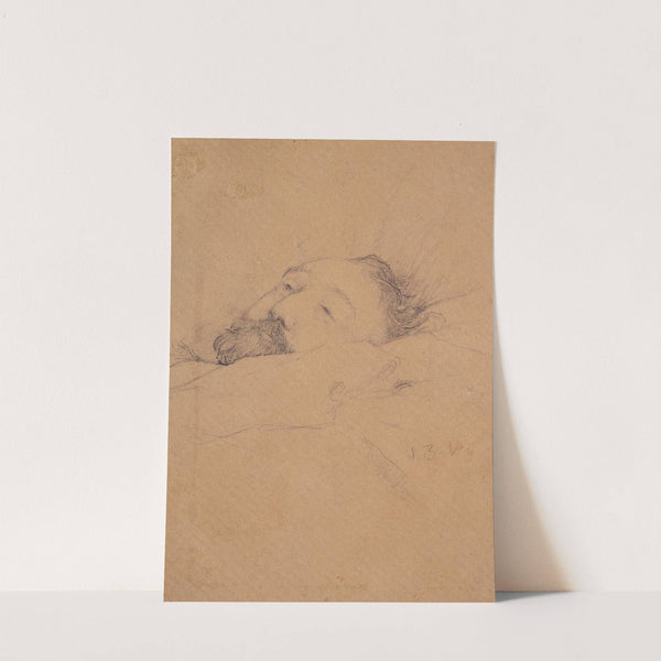 Gambetta sur son lit de mort, étude de tête. by Jules Bastien-Lepage