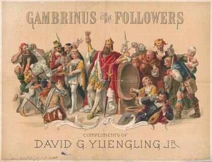 Gambrinus and his followers, compliments of David G. Yuengling, Jr. (1880)