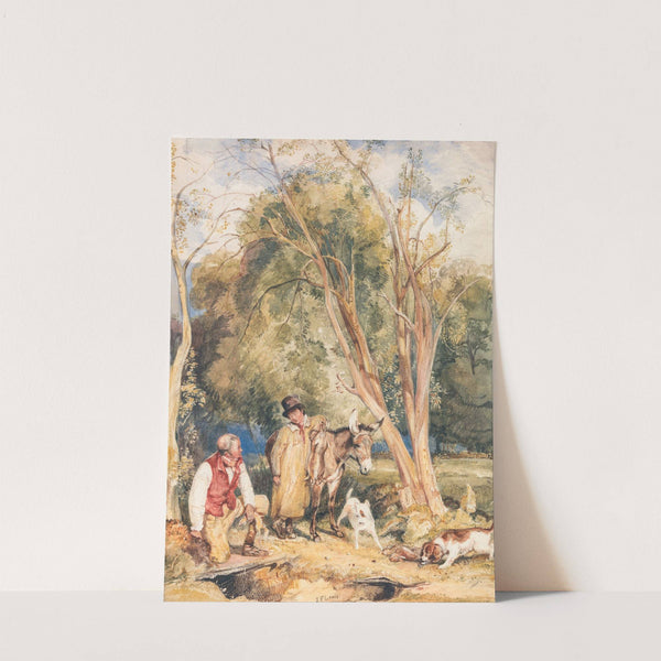 Game Keeper And Boy Ferreting A Rabbit by John Frederick Lewis