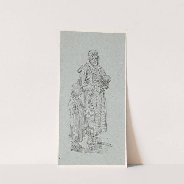 Gammel svensk kone og lille pige by Wilhelm Marstrand