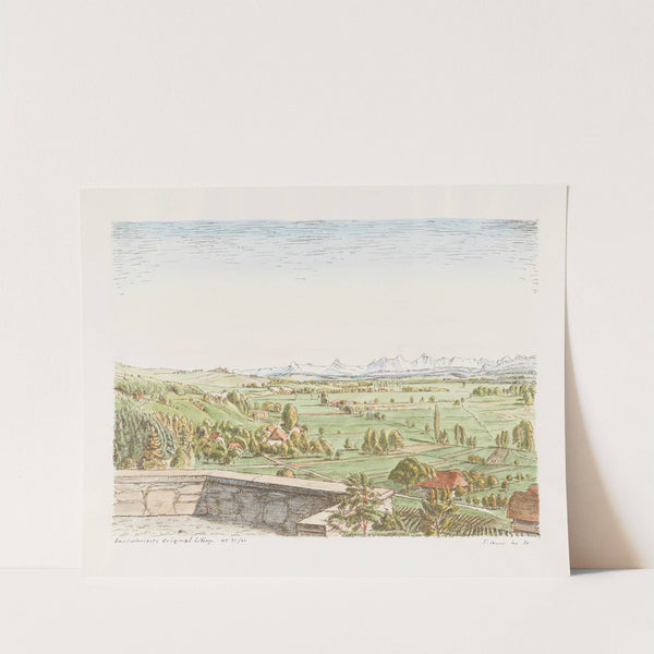 Gampelen; Aussicht von der Scheurer-Gedenksteinanlage by Traugott Senn