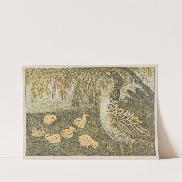 Gans met kuikens by Theo van Hoytema