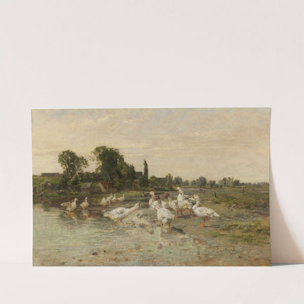 Gänse am Dorfweiher (Ca. 1880-90) by Hermann Baisch