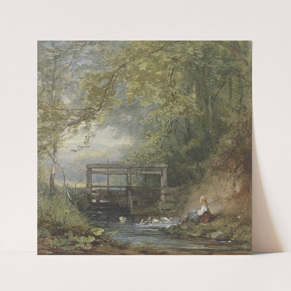 Gänsehirtin an einer Schleuse by Philipp Rumpf