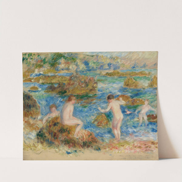 Garçons Nus Dans Les Rochers À Guernsey by Pierre-Auguste Renoir
