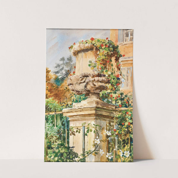 Garden fence with stone vase by Rudolf Konopa