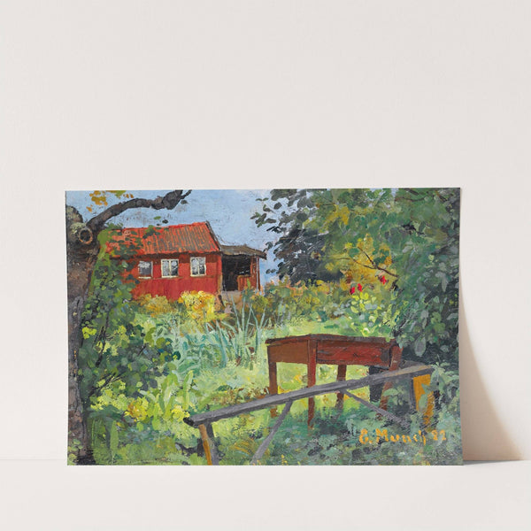 Garden With Red House (1882) by Edvard Munch