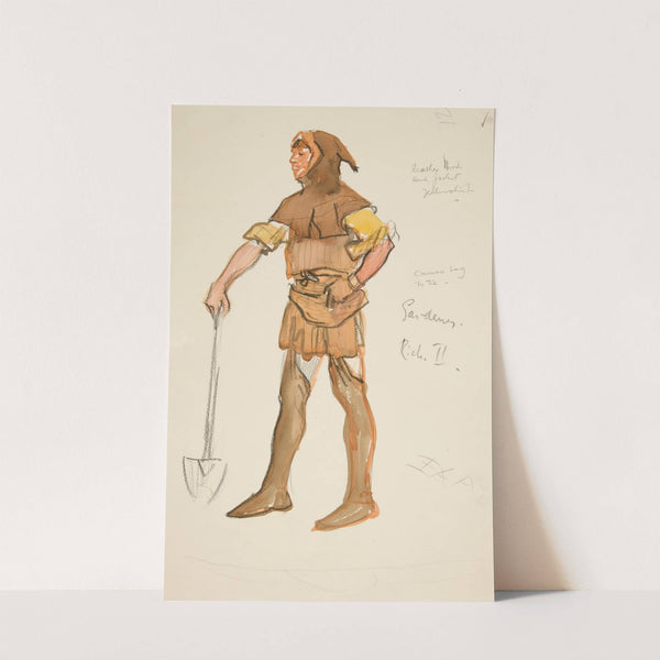 Gardener, costume sketch for Henry Irving’s 1898 Planned Production of Richard II by Edwin Austin Abbey