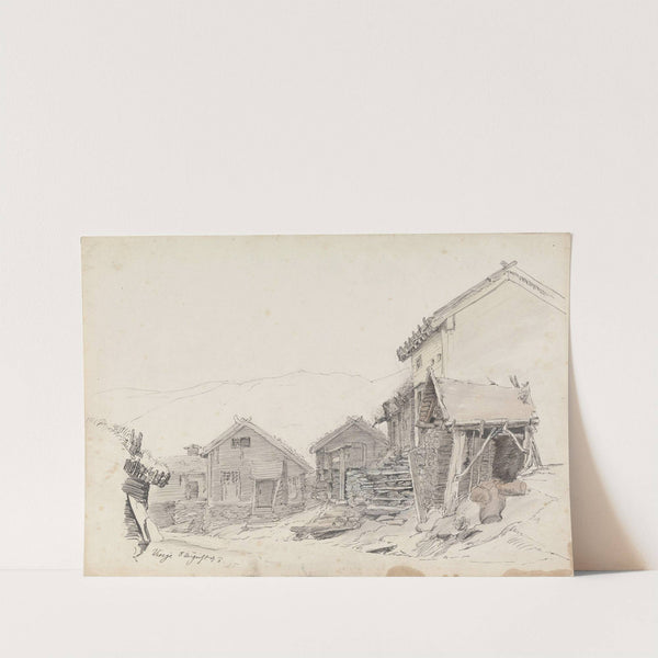 Gårdstun, Vinje (1843) by Adolph Tidemand