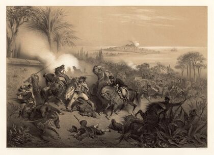 Garibaldi et les volontaires italiens. Episode du combat de Melazzo (21 juillet 1860) (1861)