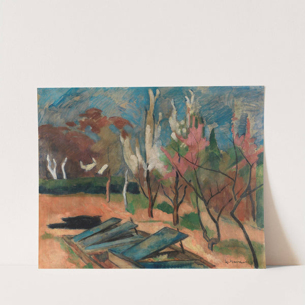 Garten mit Treibhausbeeten (1914) by Heinrich Nauen