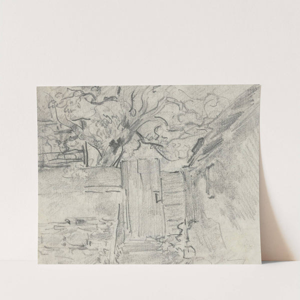 Gartenpförtchen mit Baum dahinter by Anton Burger