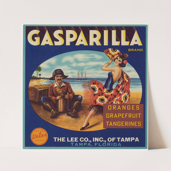 Gasparilla Brand Citrus Label (1930s)