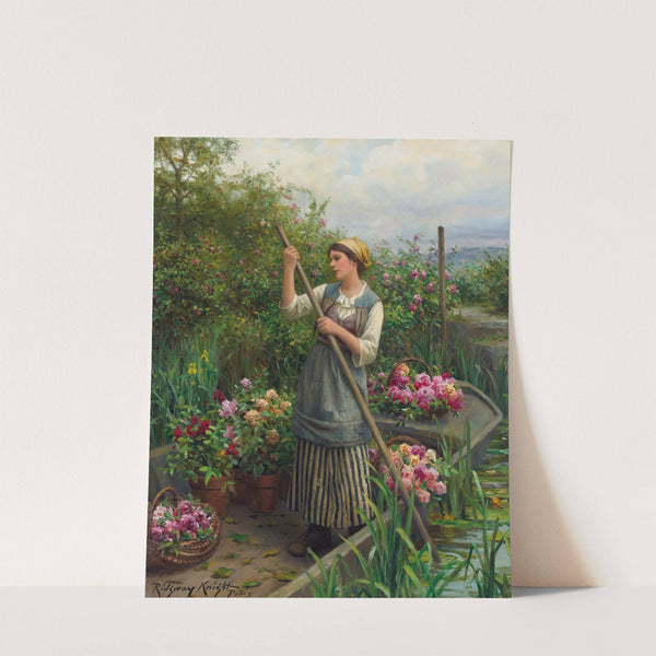 Gathering Flowers Along The River by Daniel Ridgway Knight