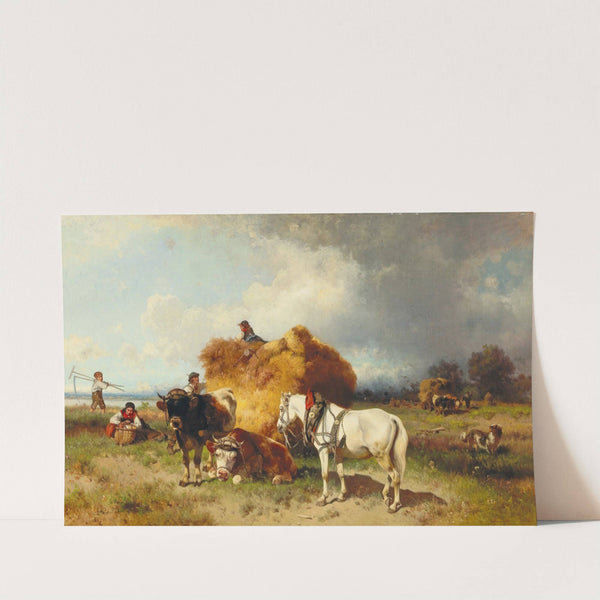 Gathering in the Hay with Approaching Storm by Conrad Bühlmayer