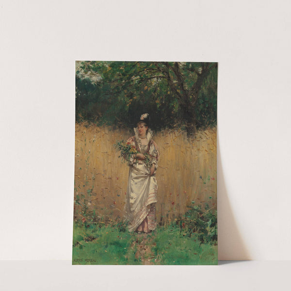 Gathering Wild Flowers by Adrien Moreau
