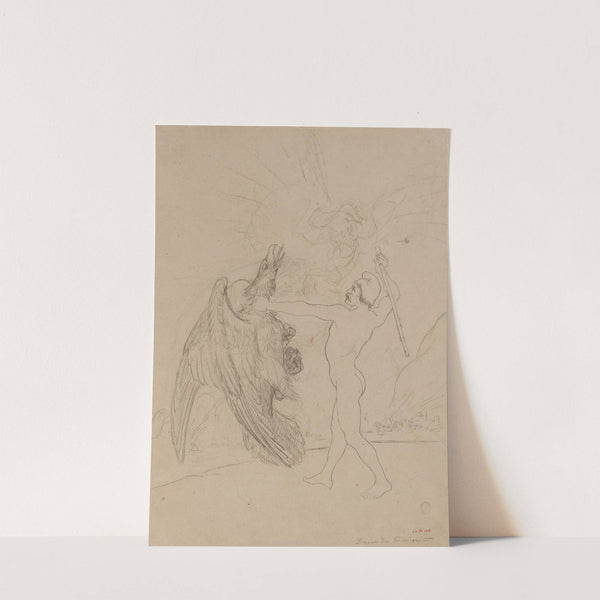 Gaulois coiffé du bonnet phrygien étouffant l’ Aigle Germain by Félix Bracquemond