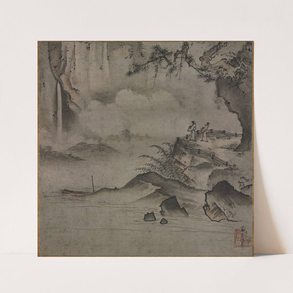 Gazing at a Waterfall (early 1500s) by Sōami
