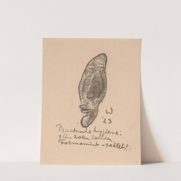 Geabstraheerd gezicht met getuite lippen (1923) by Erich Wichmann