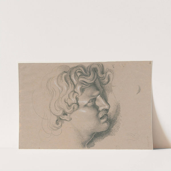 Gebeeldhouwde mannenkop by David Humbert de Superville