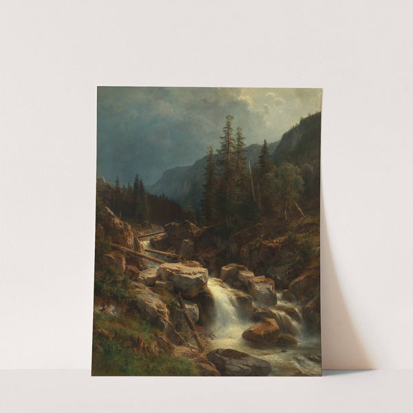 Gebirge bei aufsteigendem Gewitter by Ludwig Halauska