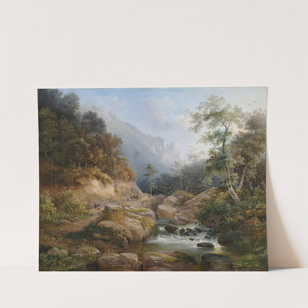 Gebirgige Flusslandschaft mit Figurenstaffage by Pieter Francis Peters