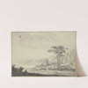 Gebirgslandschaft am Meer, links ein sitzender Mann bei einem Esel by Aelbert Cuyp