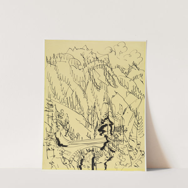 Gebirgslandschaft mit Brücke (ca 1923) by Ernst Ludwig Kirchner