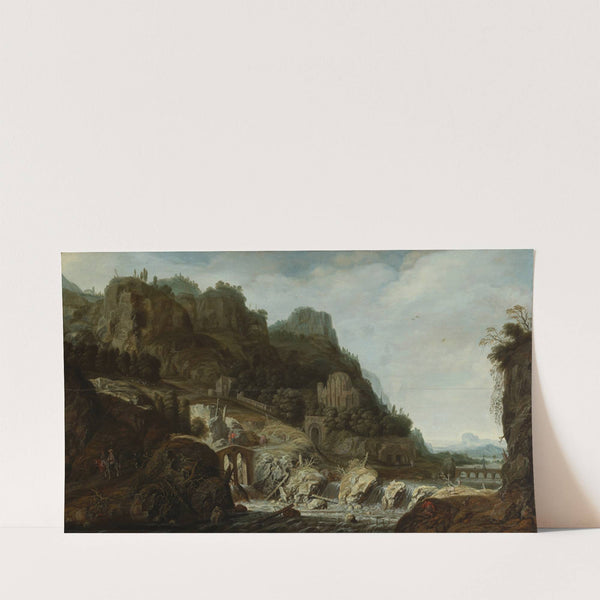 Gebirgslandschaft mit einem Wasserfall (ca 1625) by Joachim Govertsz Camphuysen