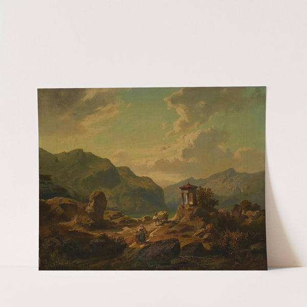 Gebirgslandschaft mit See by Carlo Brioschi