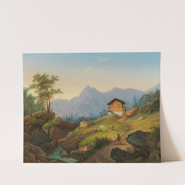 Gebirgslandschaft mit Wanderern by Matthias Rudolf Toma
