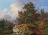 Gebirgslandschaft mit Wanderern
