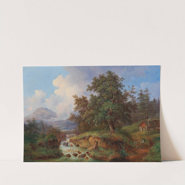 Gebirgslandschaft mit Wanderern by Joseph Jonas